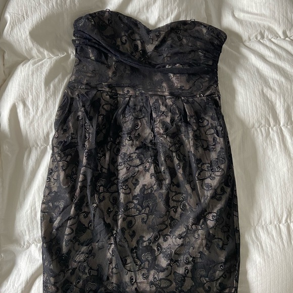 Suzi Shier | Size L Black laced Evening Cocktail Party Prompt Dress - Picture 13 of 15